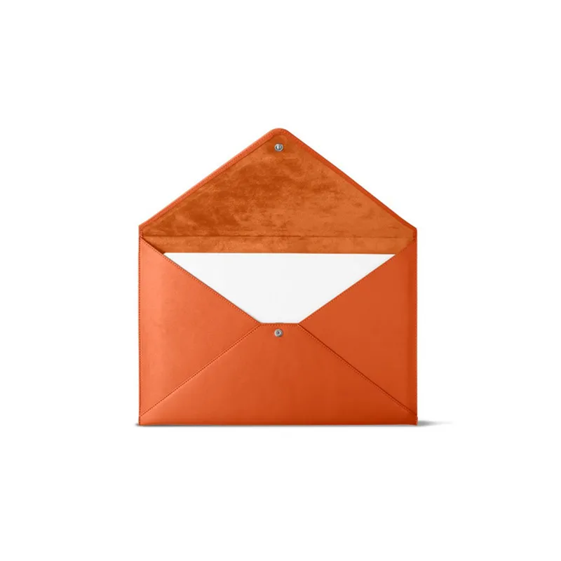 Professionals And Luxury Orange PU Leather Envelope Business Document Folder A4