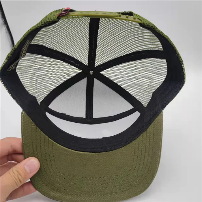 camouflage blank 7 panel custom embroidered trucker hat mesh