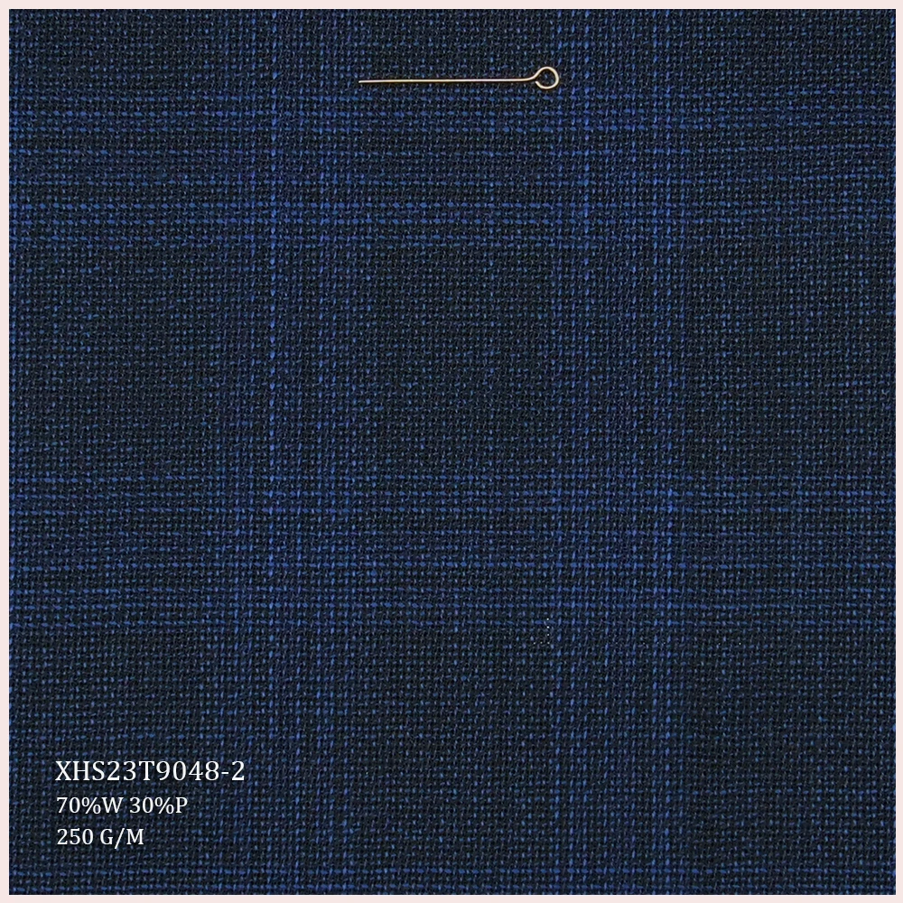 Direct Selling STOCK Organic Worsted Merino Wool/Polyester Fabric Italian Wool Suit Fabric Woven for Men Suits