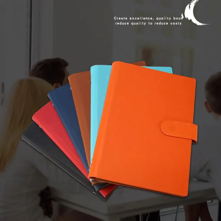 Custom A6 PU Leather Calendar business wallet budget spiral ring binder journal planner notebooks