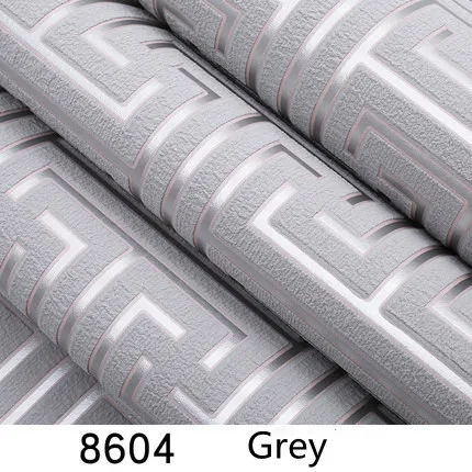 Modern Chinese Deerskin Velvet Wallpaper For Living Room 3D Back Character Gridn On-woven Thickening Wallpaper