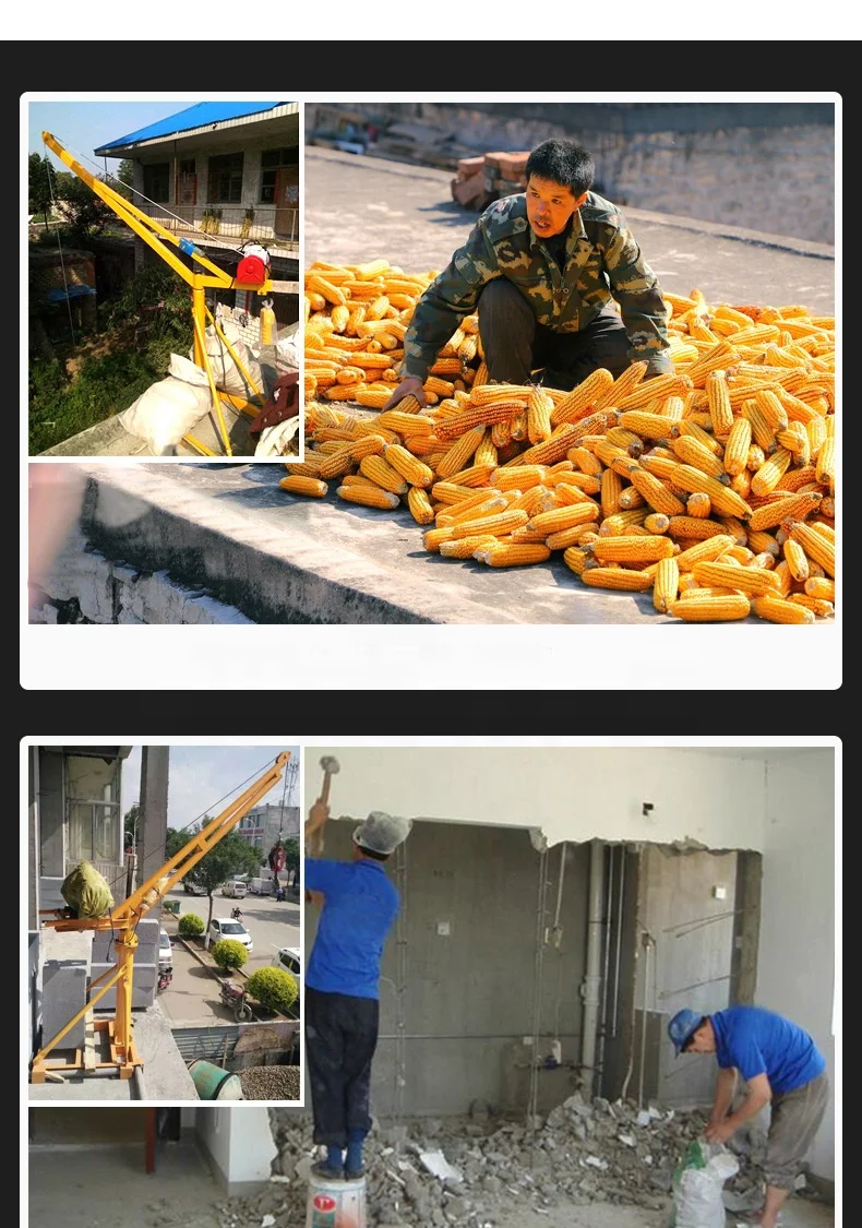 Lifting Equipment Portable Mini Mobile Lift Roof Cranes With Electric Hoist Winch