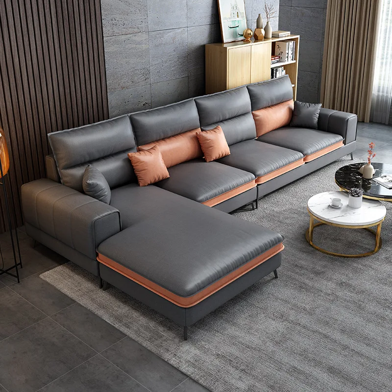 Fabric sofa combination living room renovation simple modern corner sofa small apartment home sofa
