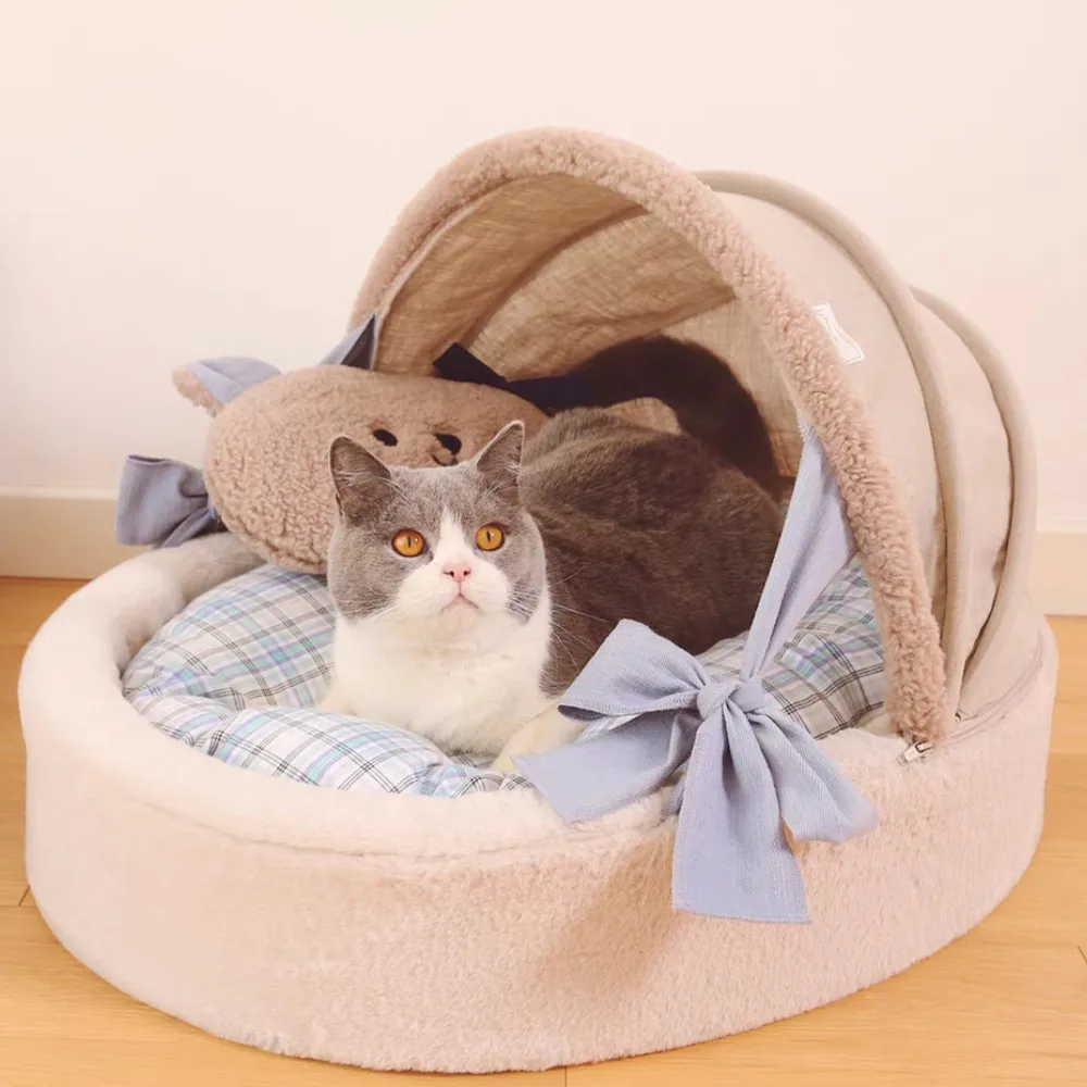 Custom Logo Dog Cat Bed Wholesale Luxury Pet Beds Dog Sofa Comfortable Cat bed With Cradle