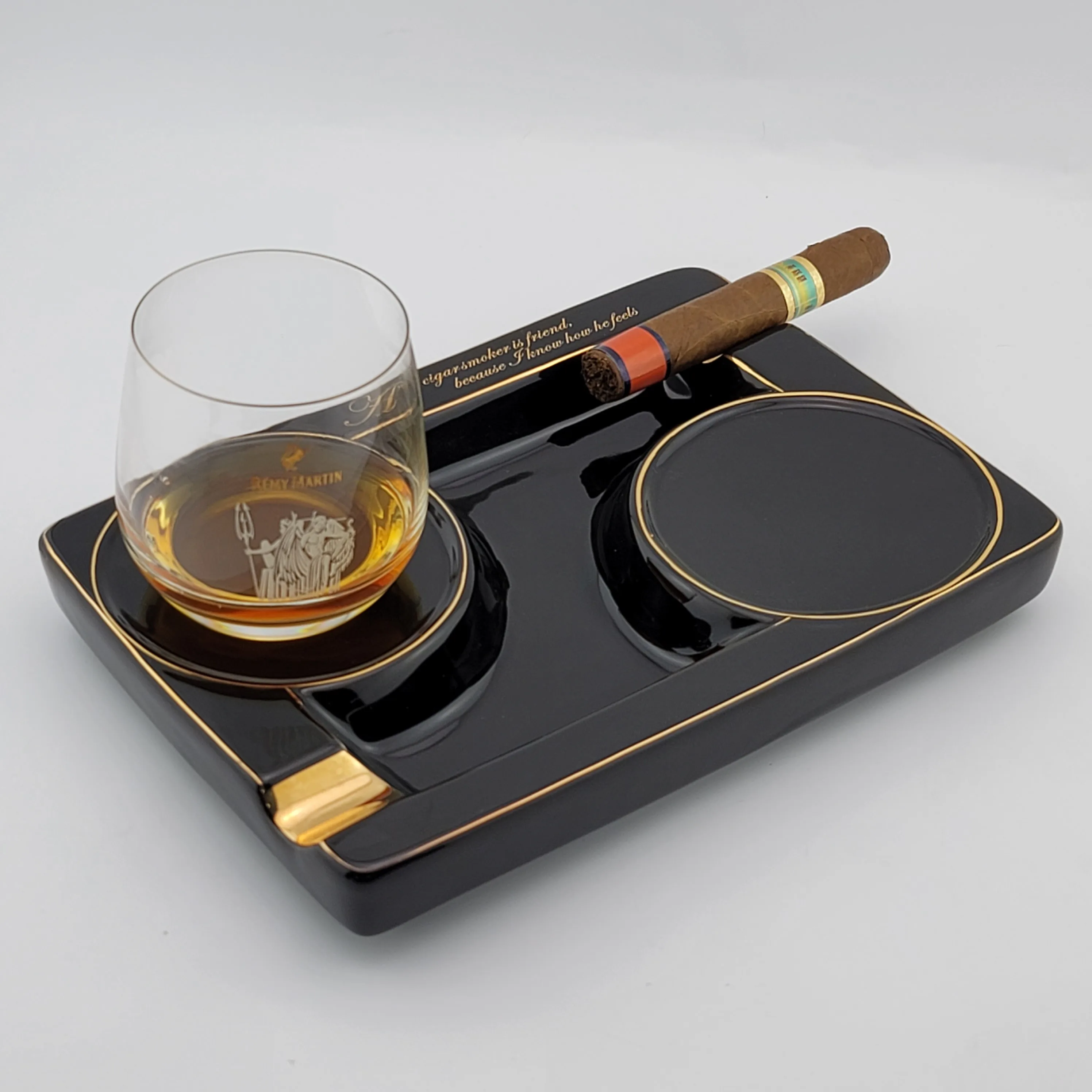 Custom logo ceramic cigar ashtray for wholesale luxury cigar ashtray