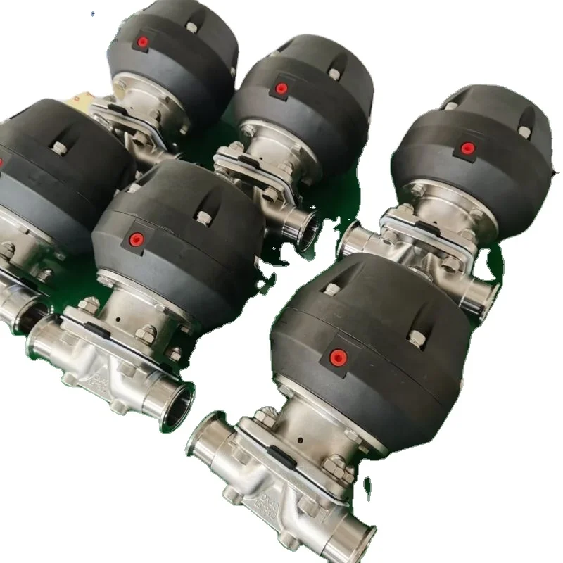 DN40  tri clamped pneumatic diaphragm valve 316L Stainless Steel Double diaphragm