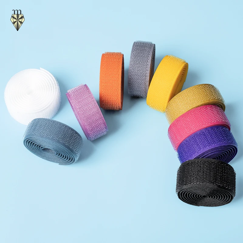 Factory 38mm Fastener Tape 70% polyamide Sticky no Back glue Self Adhesive Hook And Loop With Custom Size And Shapes