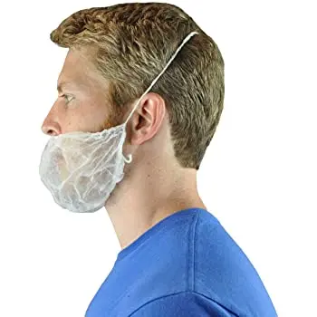 Disposable beard protector nets for factory or food processing 100 pack disposable beard cover