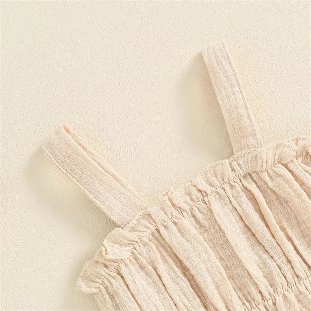 1 Pcs Custom Label Plain Cotton Romper Summer Newborn Infant Toddler Clothing Square Collar Tank Tops Clothing Girls Bodysuit