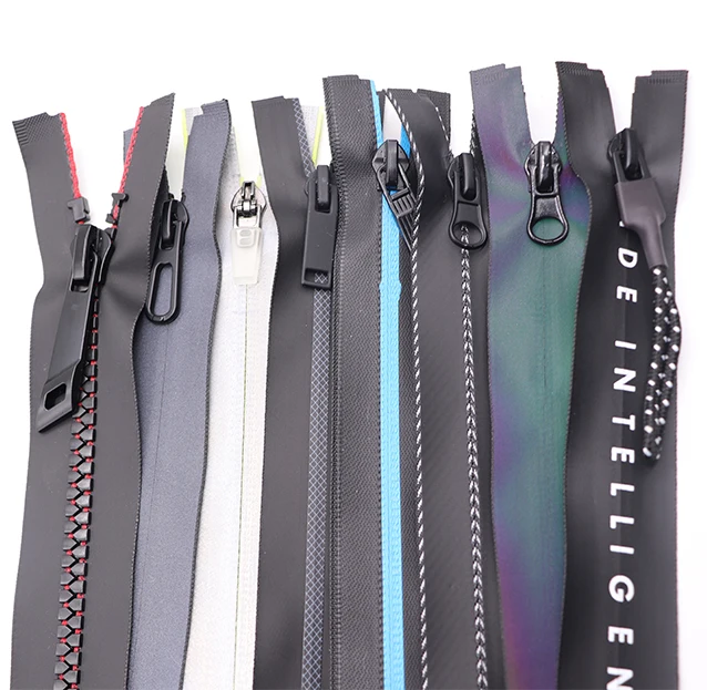 Resin Waterproof Zipper Black Color Pantone Color Card Long chainwaterproof zipper for diving suit