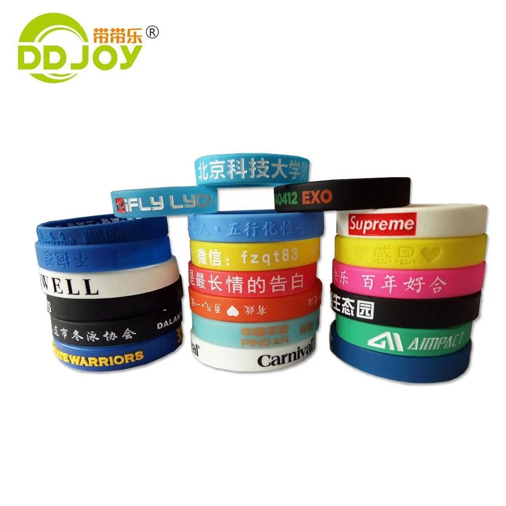 Hot Sell High Quality Custom Pattern Rubber Bracelet ,Debossed Silicone wristband