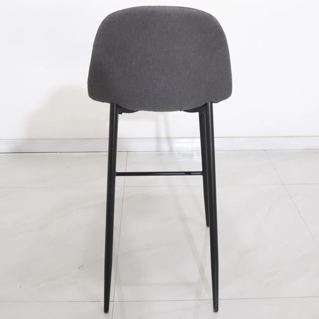 Bar Restaurant Home Furniture Metal Spray Legs High Back Barstools Bar Chairs with Backrest