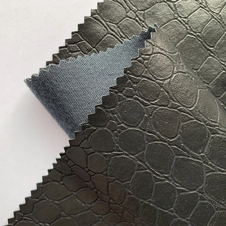 
crocodile pu leather embossed synthetic jacket leather 