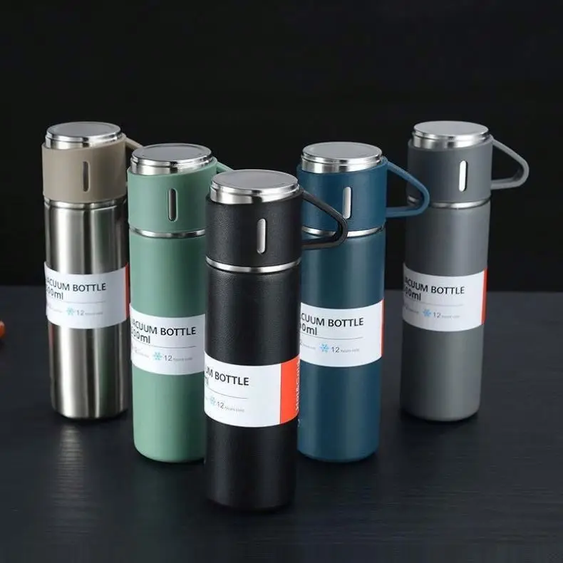 450ml Bamboo Tumbler Gift Set Tea Coffee Thermal Flask Stainless Steel Double Wall Bamboo Travel Mug