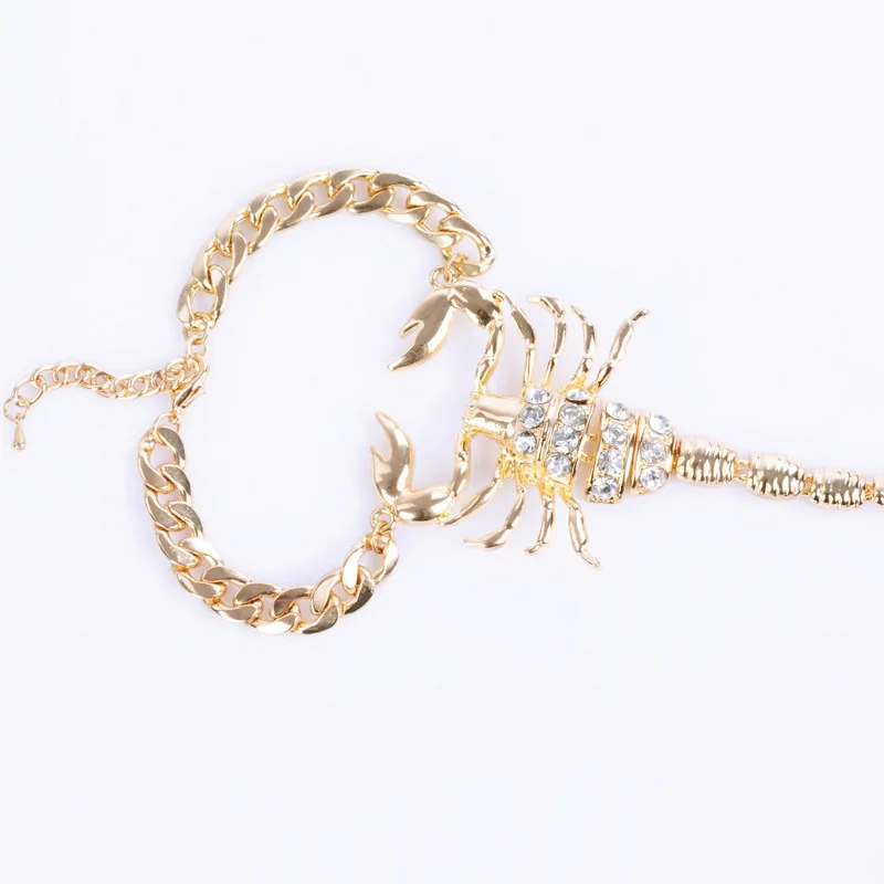 Popular Hot Sale 18K Gold Plated Real Gold Plated Crystal Rhinestone Scorpion Toe Anklet For Women Gift