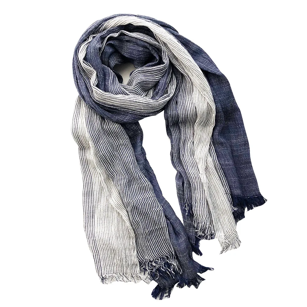 High Quality Fashion Gradient Shaded Printed Scarf Shawl Linen Feel Viscose for Men and Women Soft and Stylish for Spring