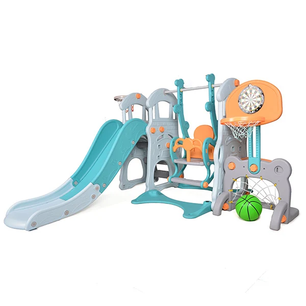 High Quality Plastic Castle Combination Slide And Swing  With EN71-TUV For Kids