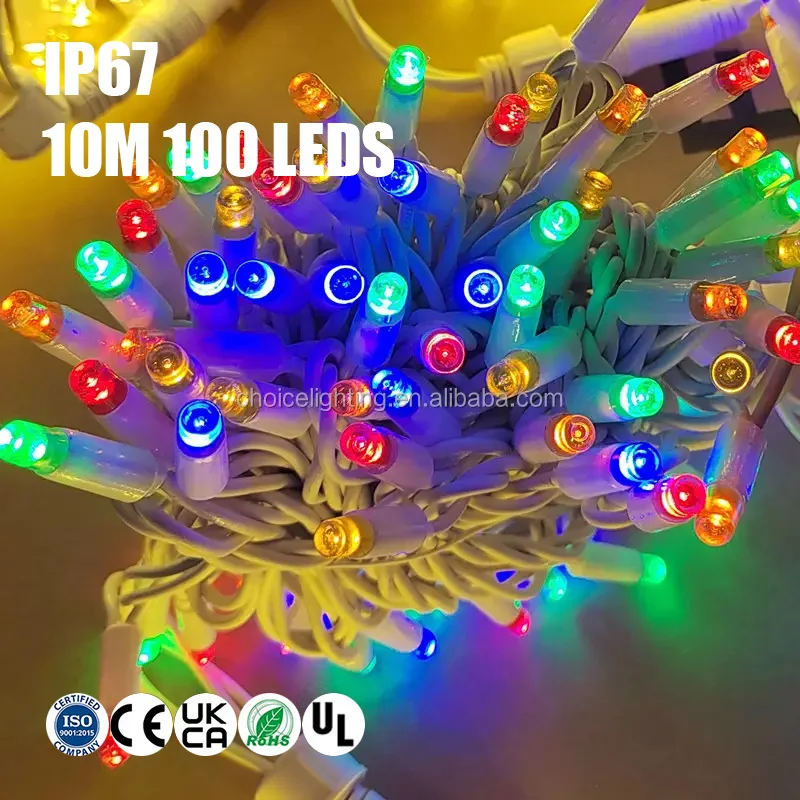 Открытый ip67 Водонепроницаемый Кемпинг Рождественские декоративные 100 м 200 5 мм медная проволока резиновая 120 В 1000 светодиодные гирлянды