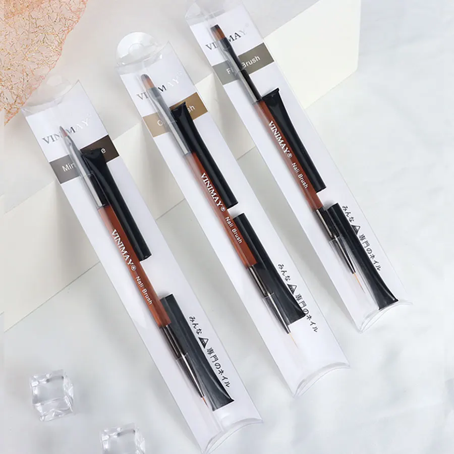 Vinimay High Quality Private Label Nail Salon Nail Double Head Construction Pen Nail Art Acrylic Brush Crystal Pen Drawing Pen