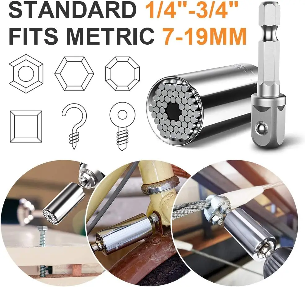 Universal socket electric drill screw socket head multi-function magic socket wrench