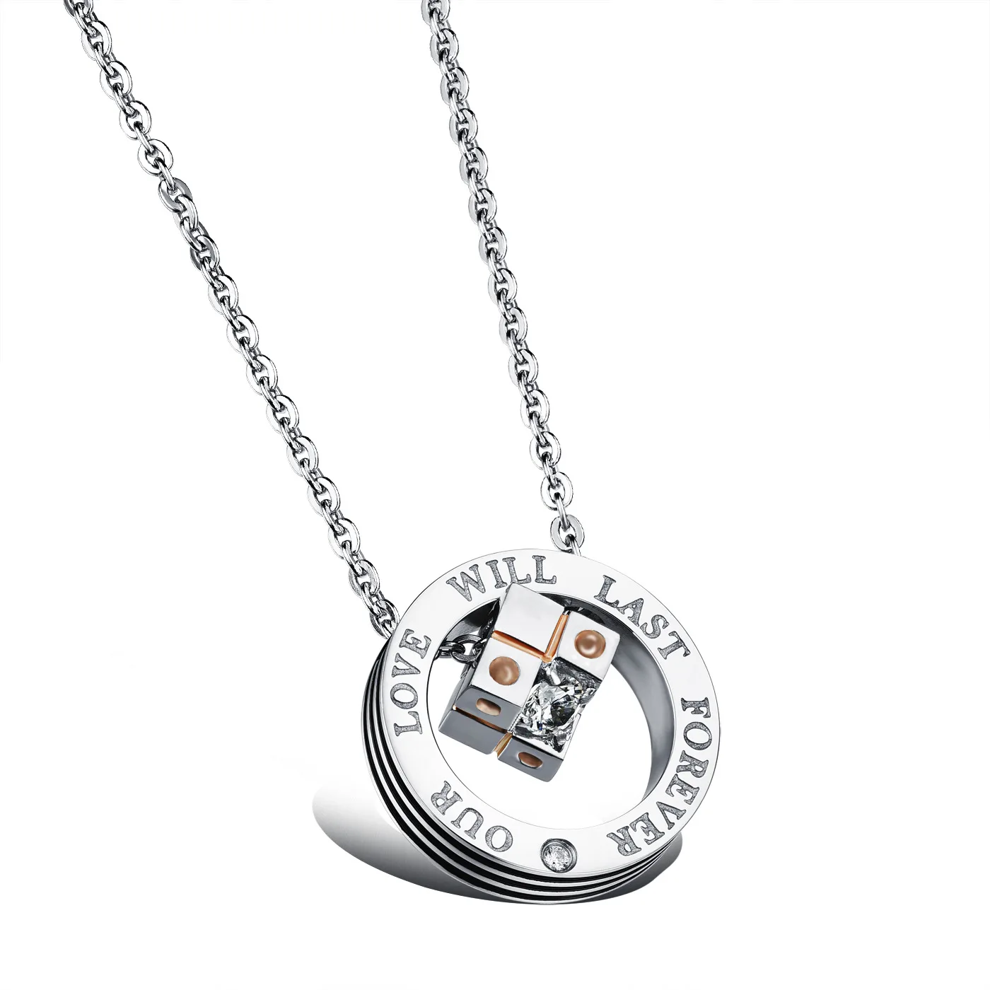 Кубик с подвеской Кубик Рубика из титановой стали ожерелье для пар подарок для влюбленных мужчин женщин