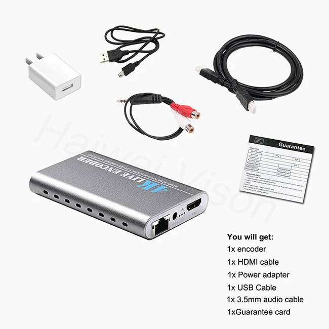 
Haiwei K1 4k hdmi to ip encoder Maximum resolution rtmp 4k hd encoder h264 iptv encoder for live broadcast and iptv 