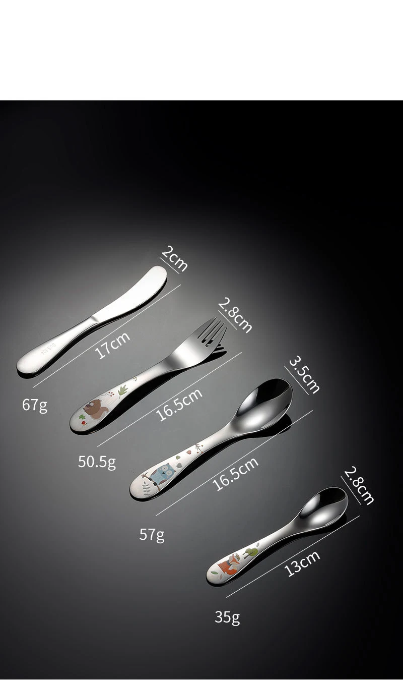 2022 China factory makes cheap portable stainless steel kids tableware