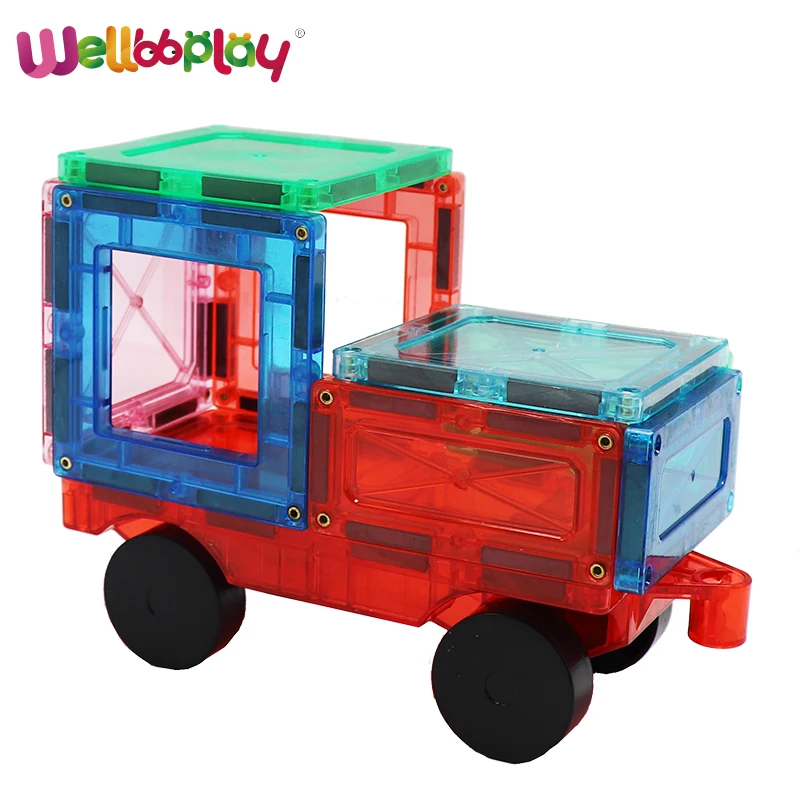 150pcs Educational toys magnetic tiles for kids with rivets and stronger magnets