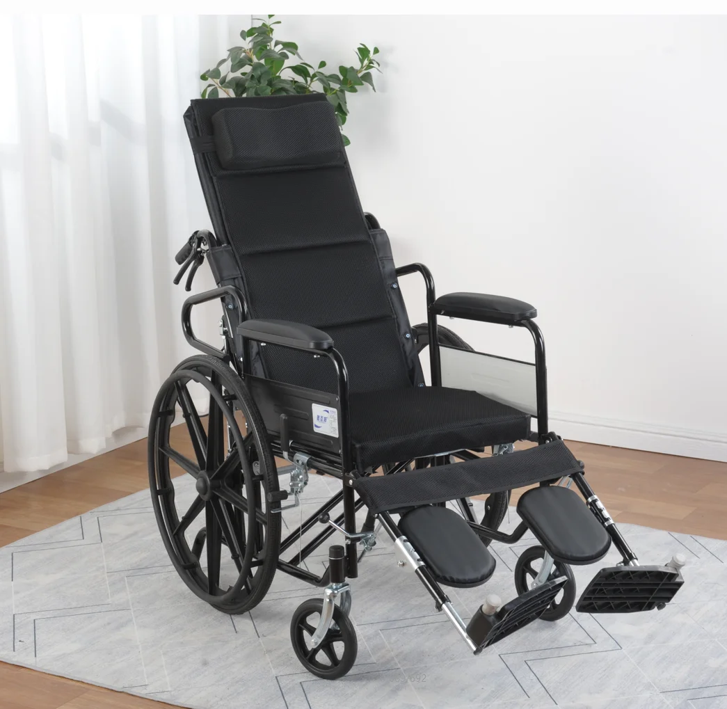 Adult Hydraulic adjustment  lying manual reclining portable wheelchair