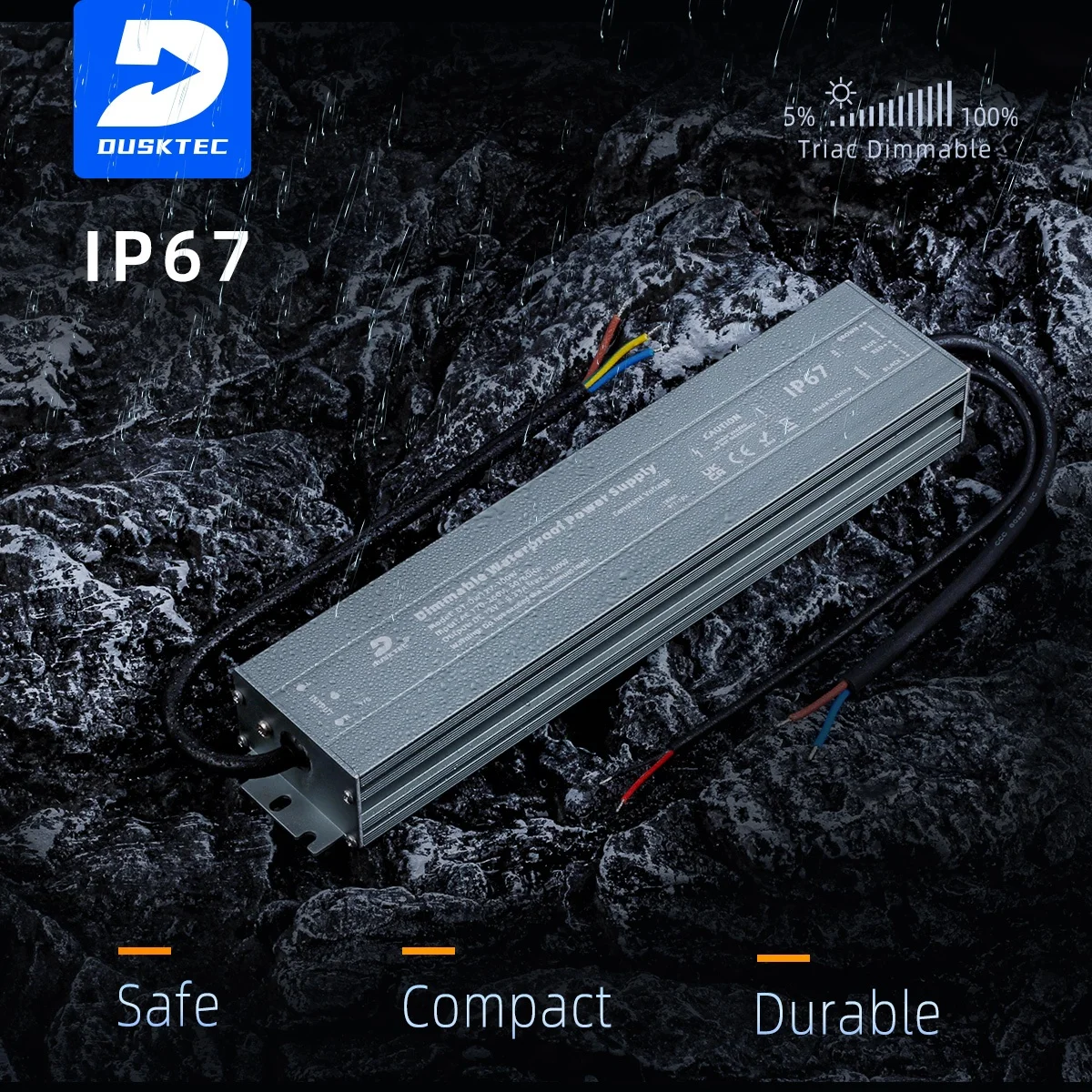 Dusktec водонепроницаемый 8330mA 8,33 Amp 100 Вт постоянное напряжение 170-260Vac 12Vdc Triac 0/1-10V затемняемый светодиодные импульсный источник питания светодиодного табло