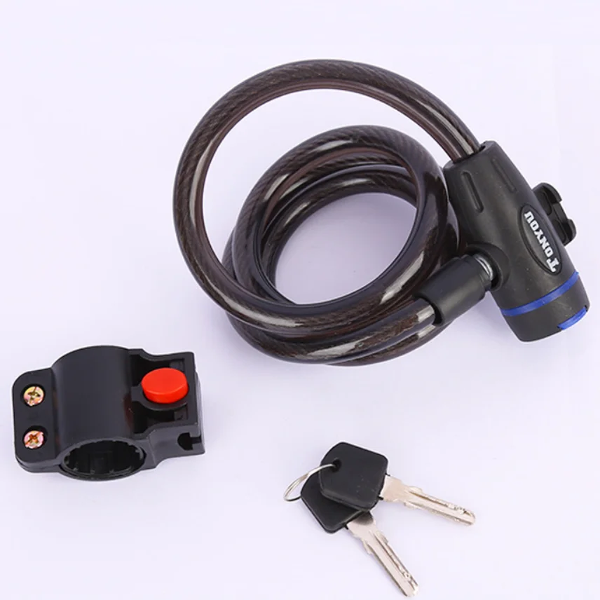 
Best selling durable using popular product steel lock for bicycle two keys lock bicycle cable lock 