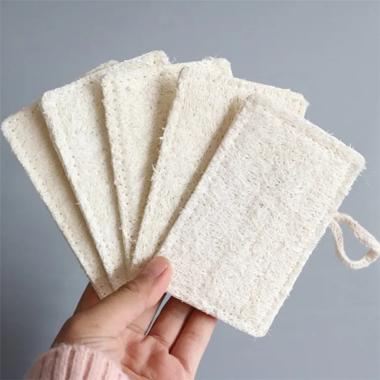 Rectangular Shape Dishwashing Scrub Kitchen Loofah Sponge Scourer without Bleaching