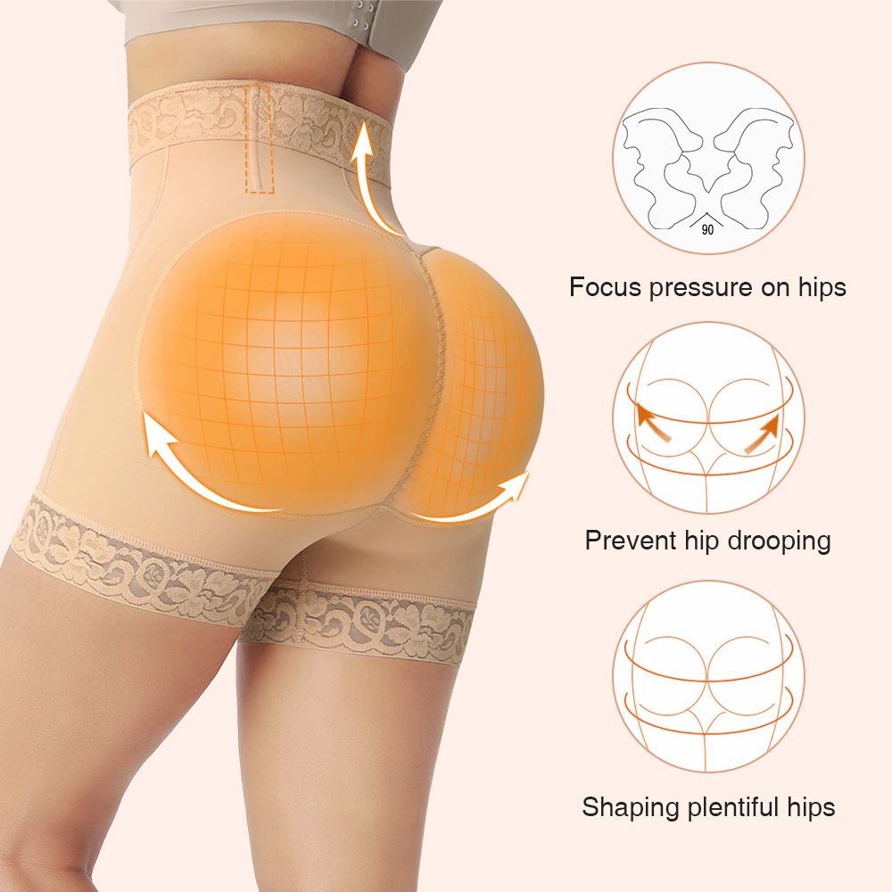 High Waist Seamless Plus Size Butt Lifter Enhancer Tummy Control Padded Underwear Panty