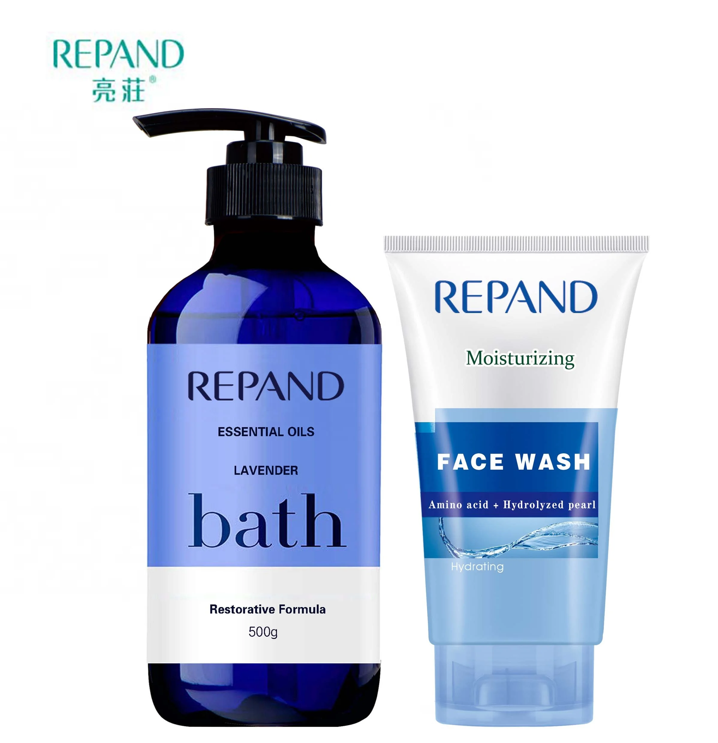 Lavender essential oil body wash and face wash set