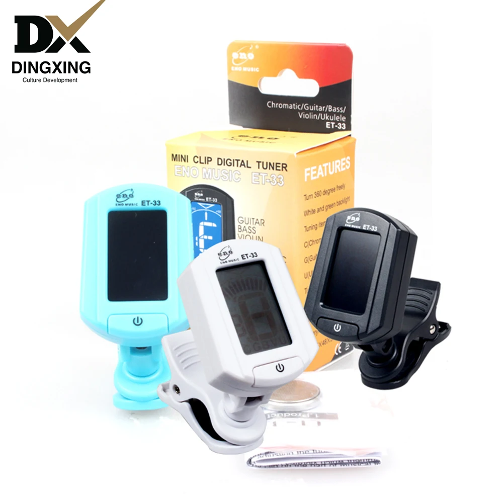 wholesale digital guitar tuner clip-on bass ukulele violin Universal for Eno ET-33