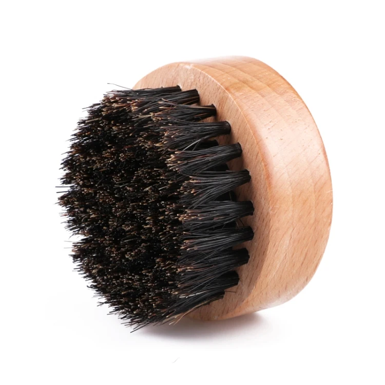 wholesale custom logo wooden 100% boar bristle hard wave crown hair brush curved for mens