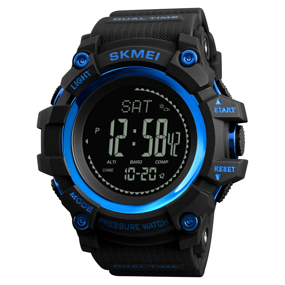 SKMEI 1358 Relojes шагомер сигнализация компас хронограф Совместимость с фитнес-трекером Зажигалка цифровые наручные часы