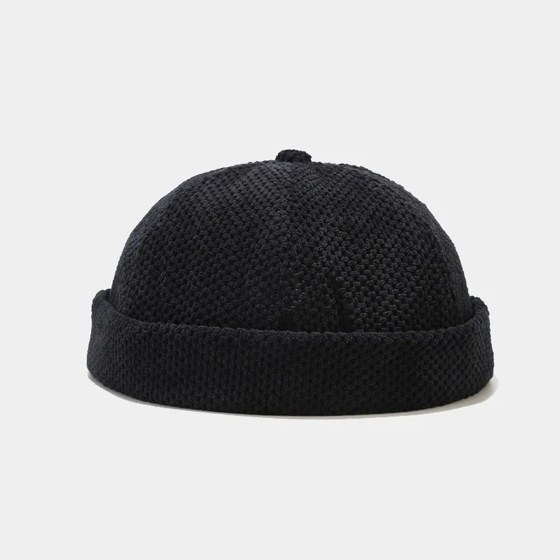 High quality cap winter warm vintage cap round top brimless style fashion hat custom logo