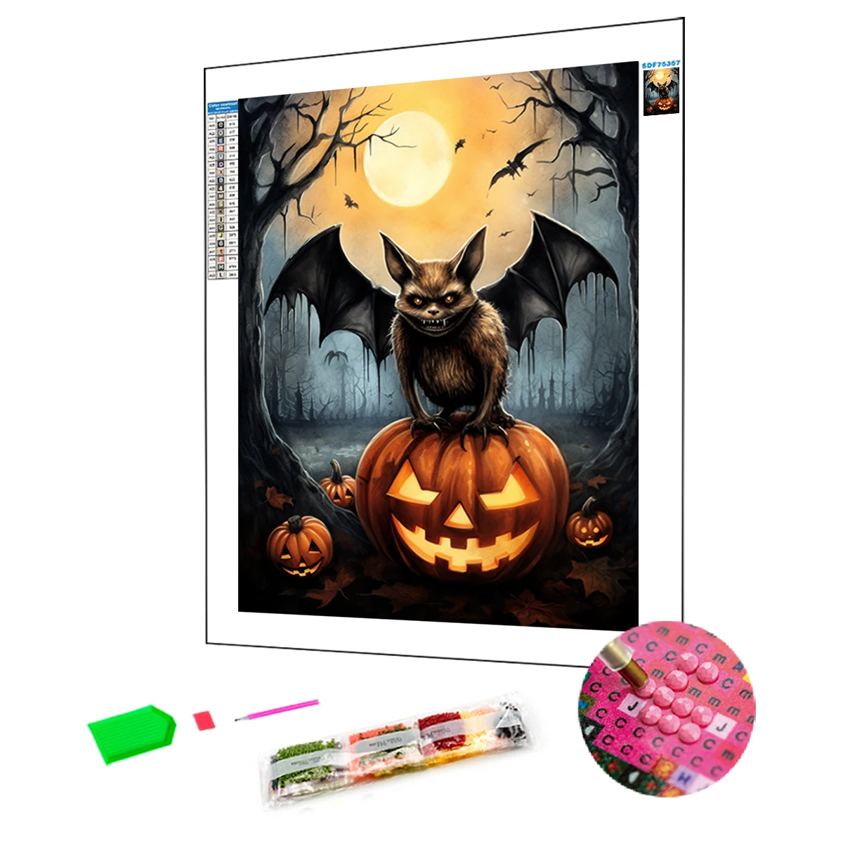 All Saints Series DIY Diamond Painting Bat 5D Full Drill Diamond Painting For Adults Room Decor Crystal Rhinestone Painting