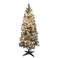 White Snow Flocking and Easy to Assemble with led Metal Stand small Tinsel Pop-Up Artificial Halloween  Flocking christmas tree