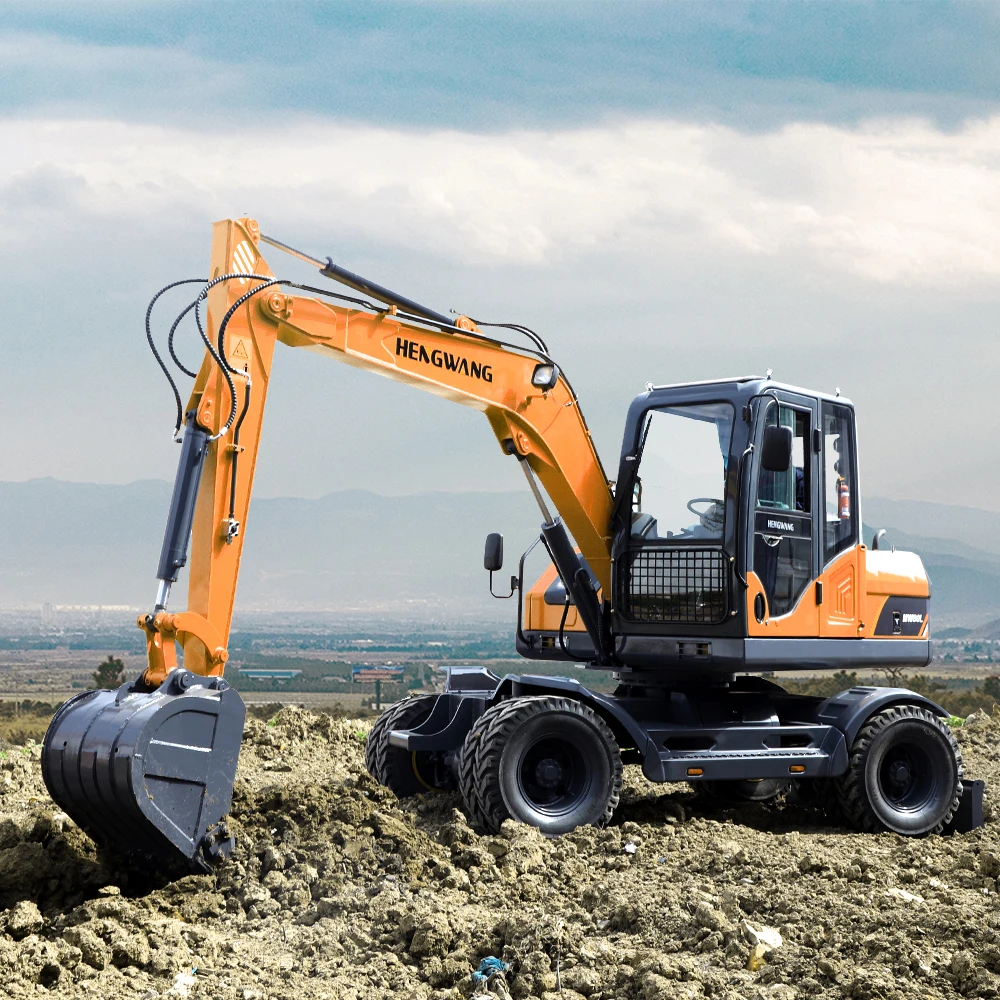 HENGWANG Brand Wheeled Digging Machine Large Size Hydraulic Wheel Excavator FOR SALE