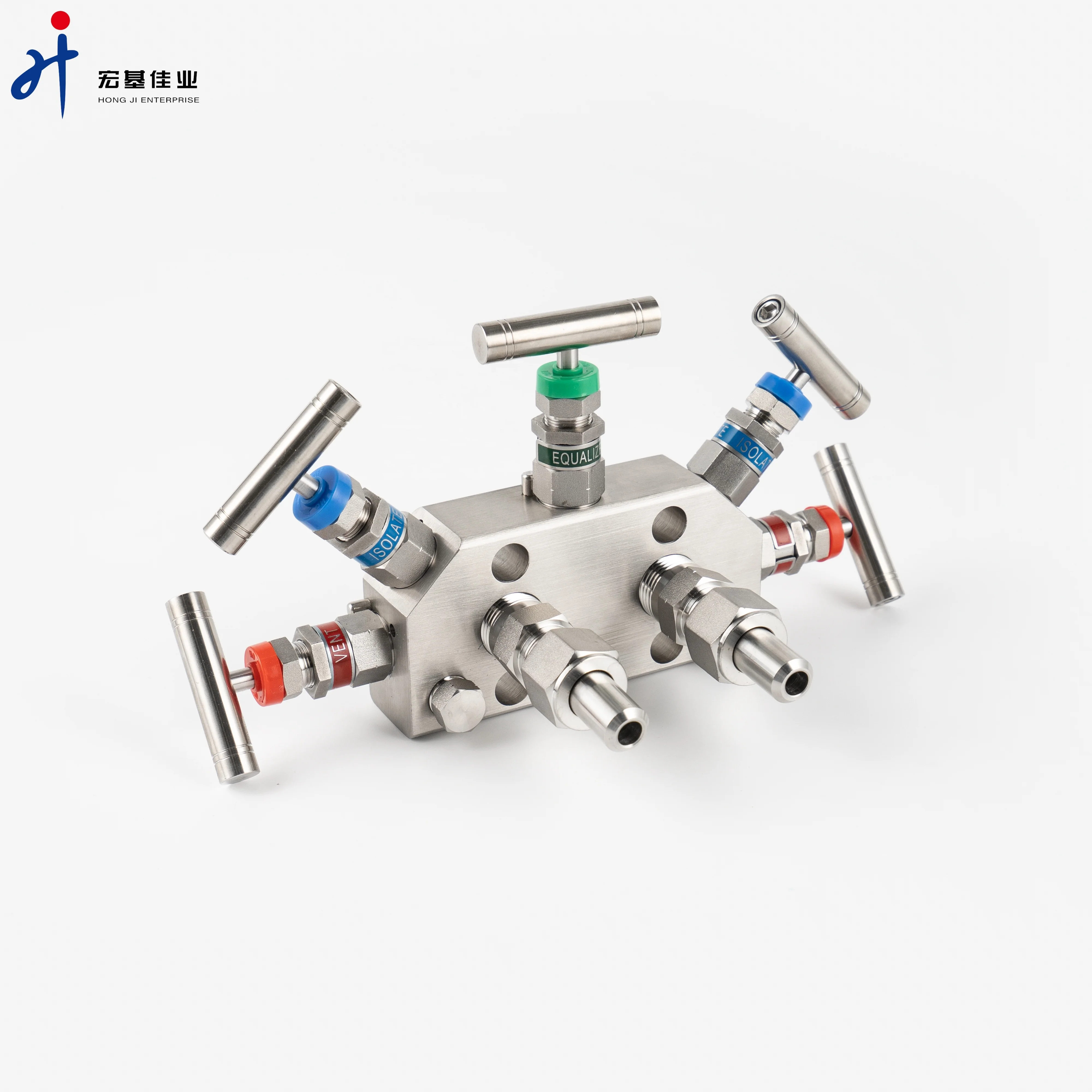 5-valve Manifolds 6000psi 316 Coplanar Type Stainless Steel Water Needle High Temperature Manual Valve Hard Sealing Hongji 1/4'