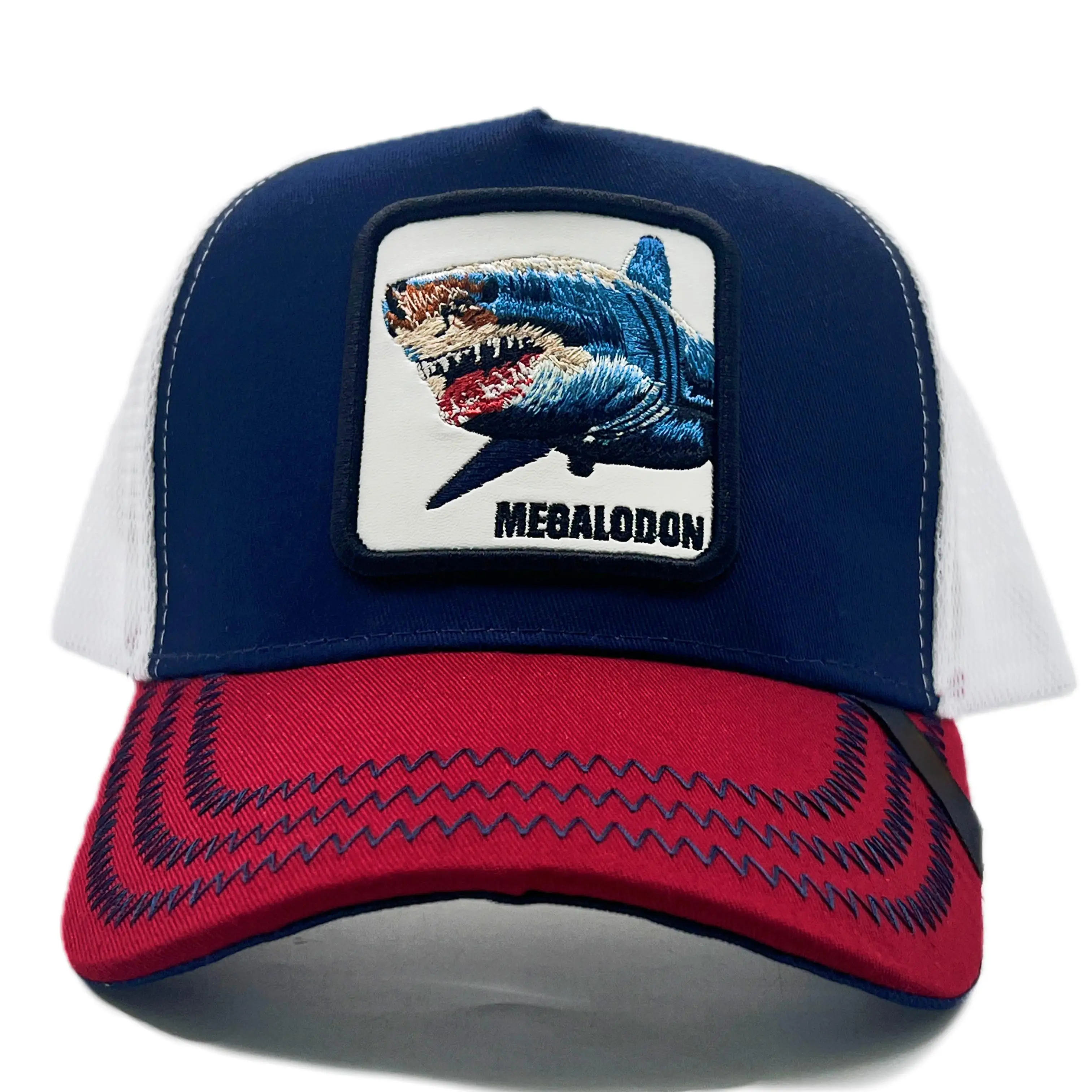 2024 custom embroidered patch decal truck driver hat animal mesh hat 5-panel cotton baseball cap