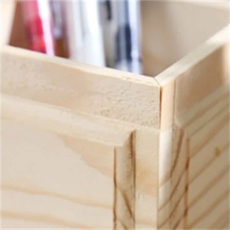 SLT New Customize Solid Wood Pencil Holder Package Box Without Lid