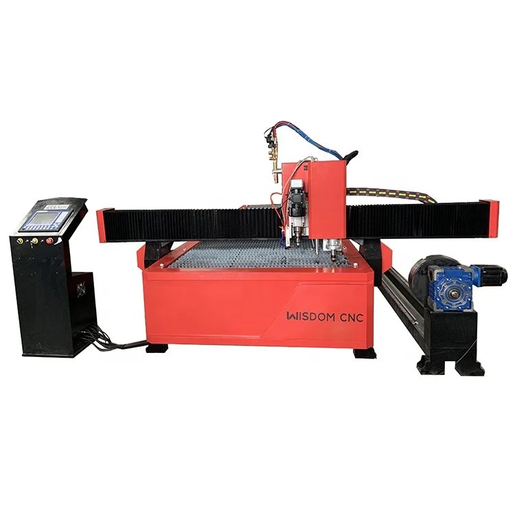 1530 2040 Table Multi-function CNC Plasma Cutting Cutter Machine with Side Rotary Attachment For Metal Plate and Tube Cutting