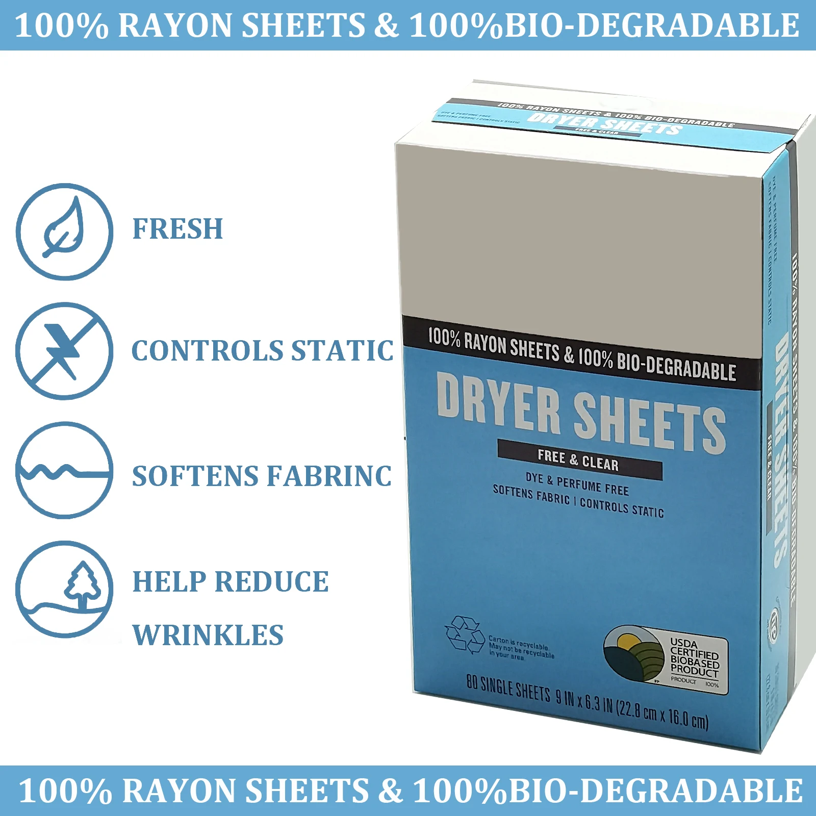 80 Sheets fabric softener dryer sheet