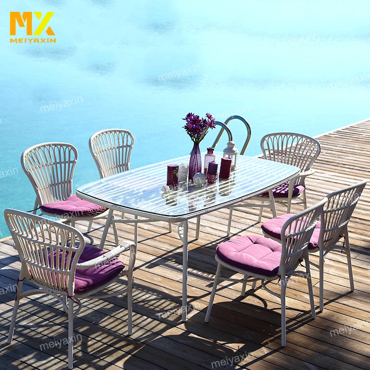 MX four season modern outdoor living home rattan wicker bistro lawn furniture set