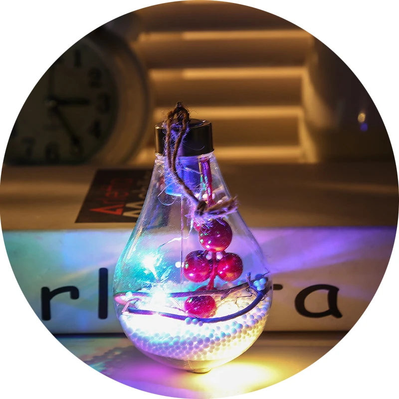 Hot christmas tree ornaments led flash light up christmas light bulbs tree lamps home decor