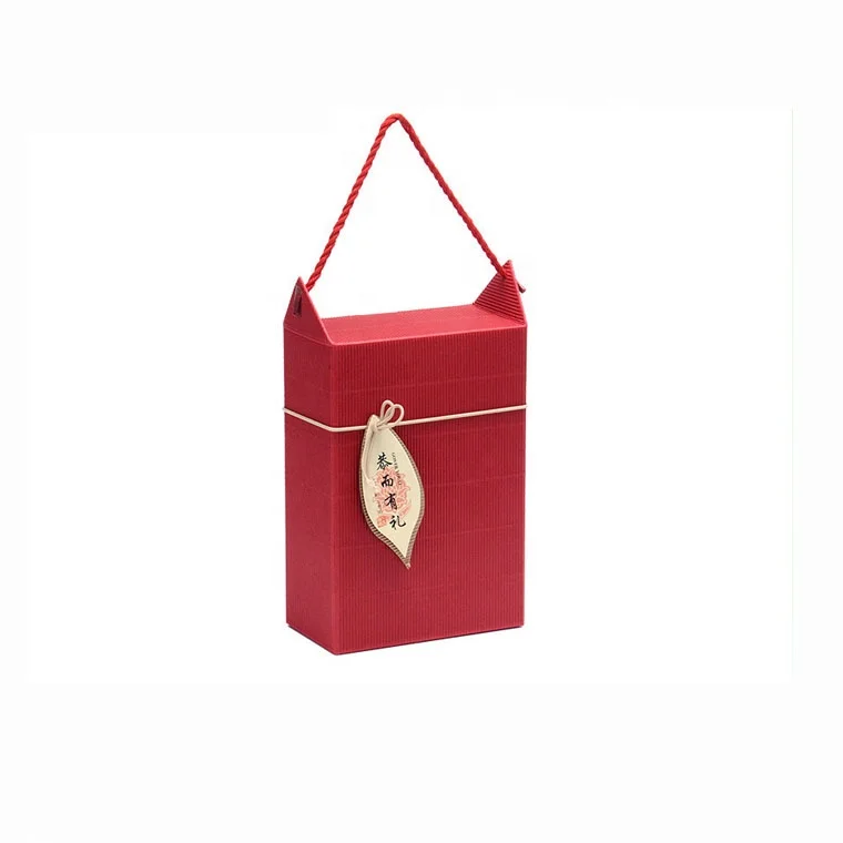 Wholesale high quality custom tea folding corrugated packaging box with rope