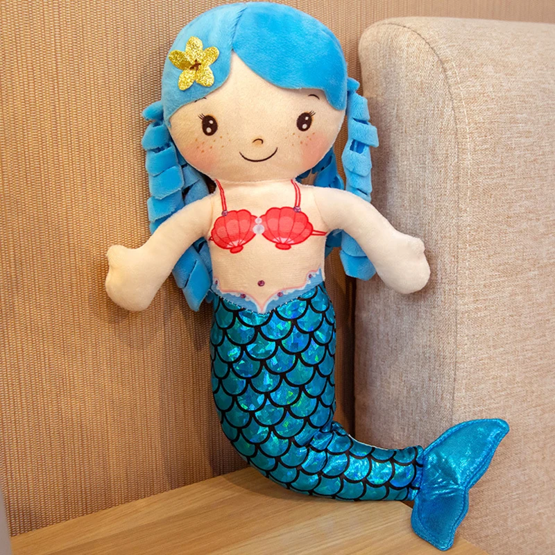Mermaid Princess Dolls Plush Toy Sequins Mermaid Tail Stuffed Toy For Girls Gift